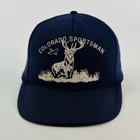 Vtg Hunting Hat Cap SnapBack Blue Colorado Sportsman Outdoorsman Conservation - Picture 1 of 6